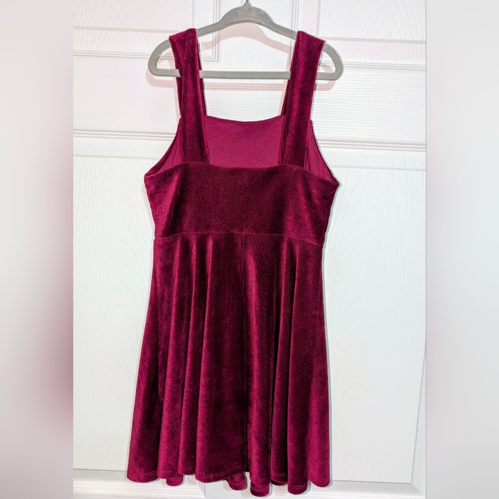 beautees Burgundy Stretchy Corduroy Dress -Sz 7 - Picture 3 of 4